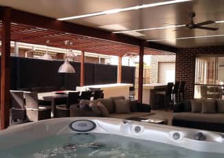 Solarspan Verandah flat with merbau pergola Solarspan Verandah flat with merbau pergola